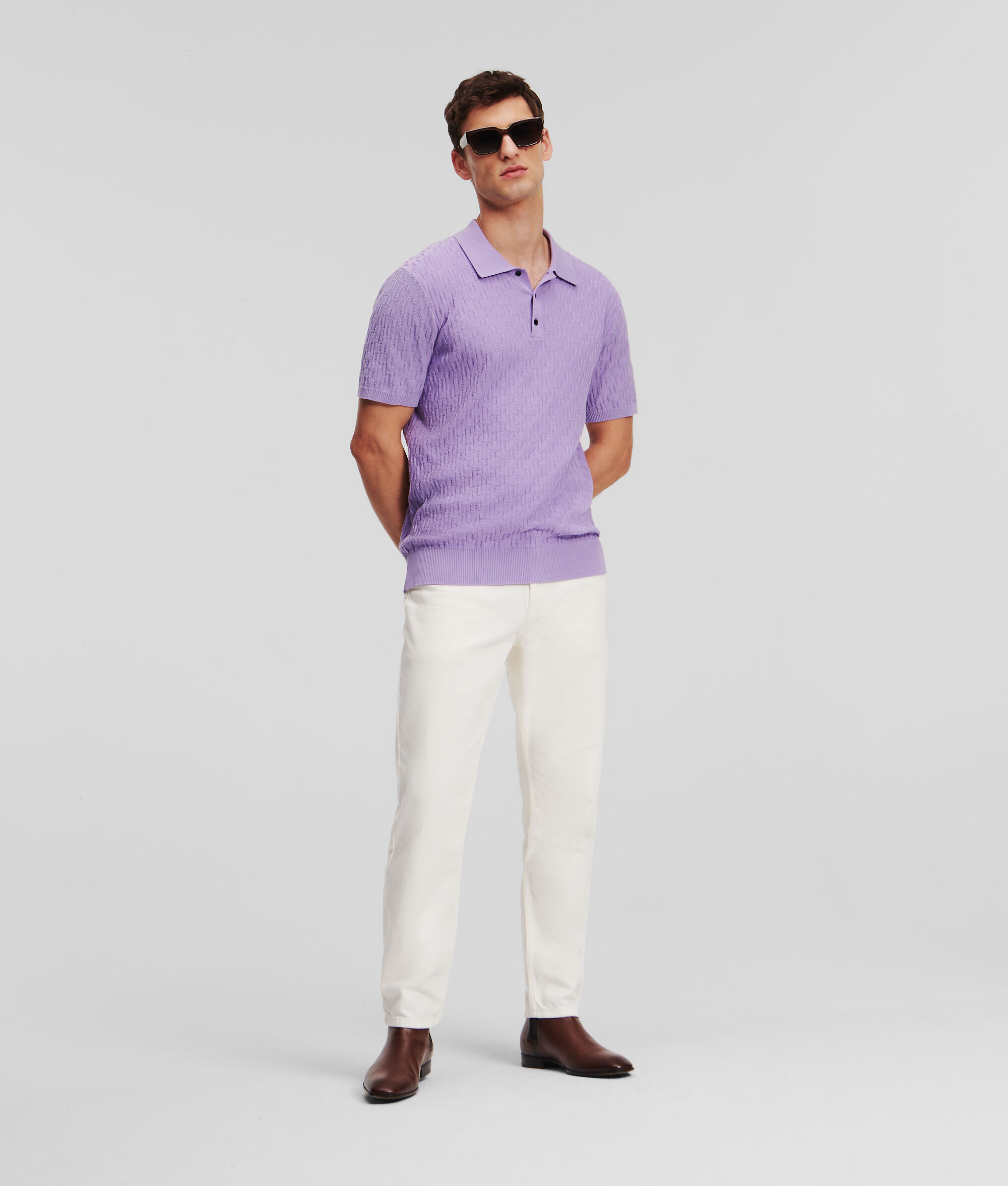 (image for) Perfect KL Monogram Knitted Polo Shirt